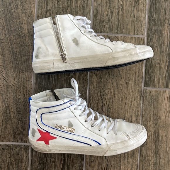 Golden Goose High Top- Size 44- White / Red / Blue - Picture 6 of 8